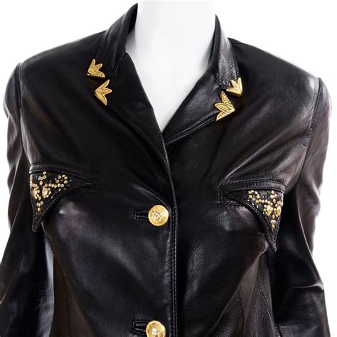 gianni versace leather jacket vintage|vintage gianni versace label.